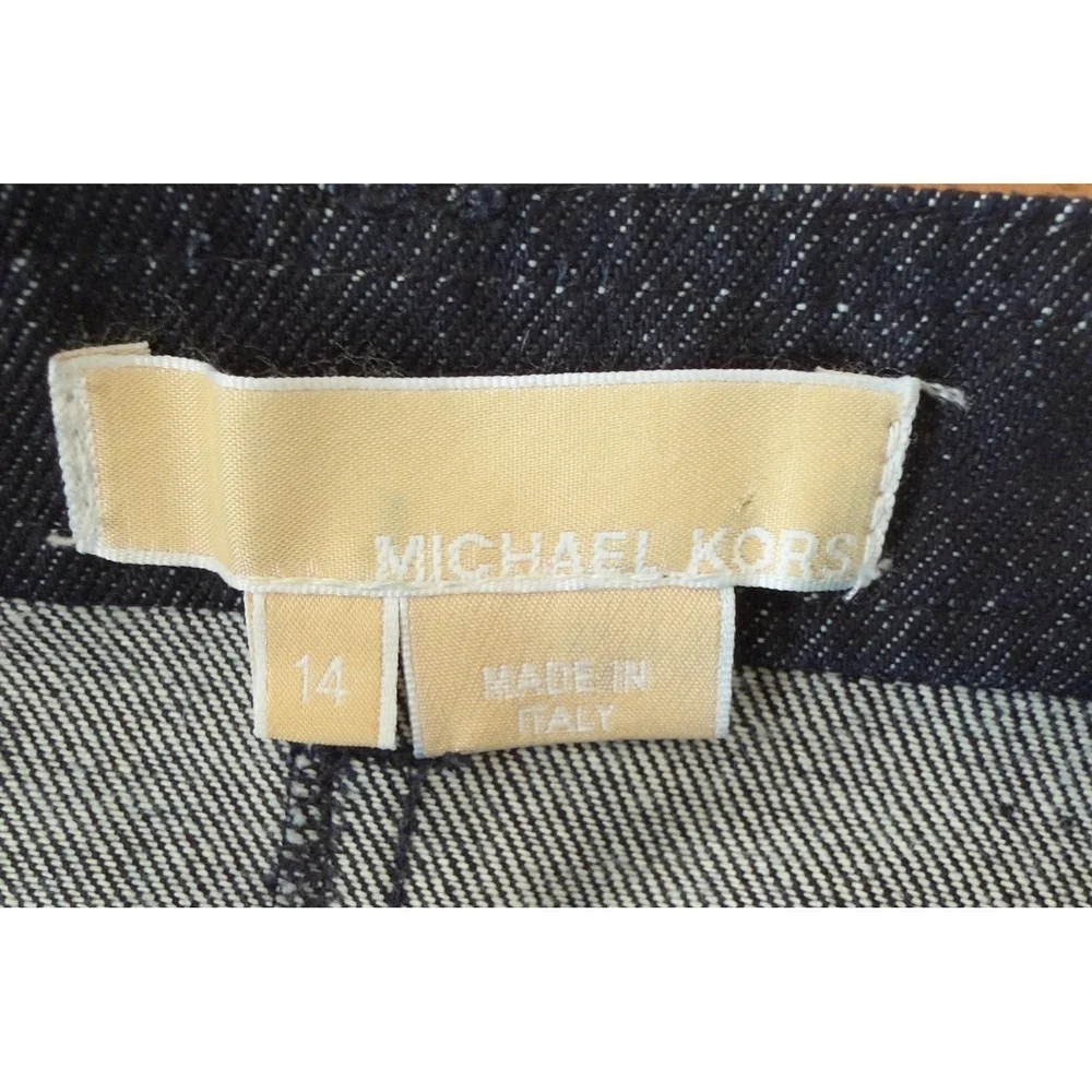 Michael Kors Denim Mini Skirt With Seashell Embellishment Size 14